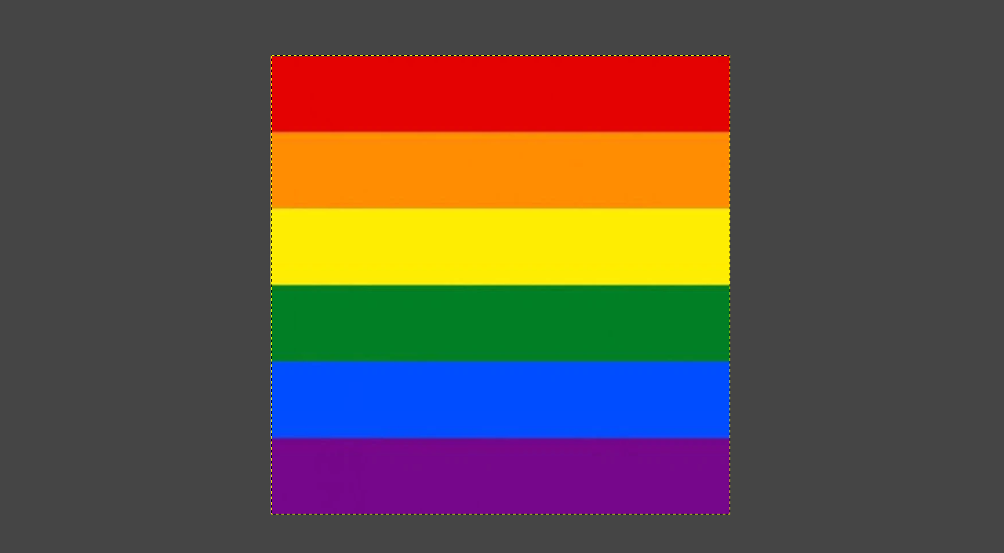 Screenshot. Shows the pride flag covering the entire canvas.