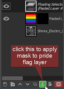 Screenshot. Anchoring the "phantom layer" onto the pride flag.